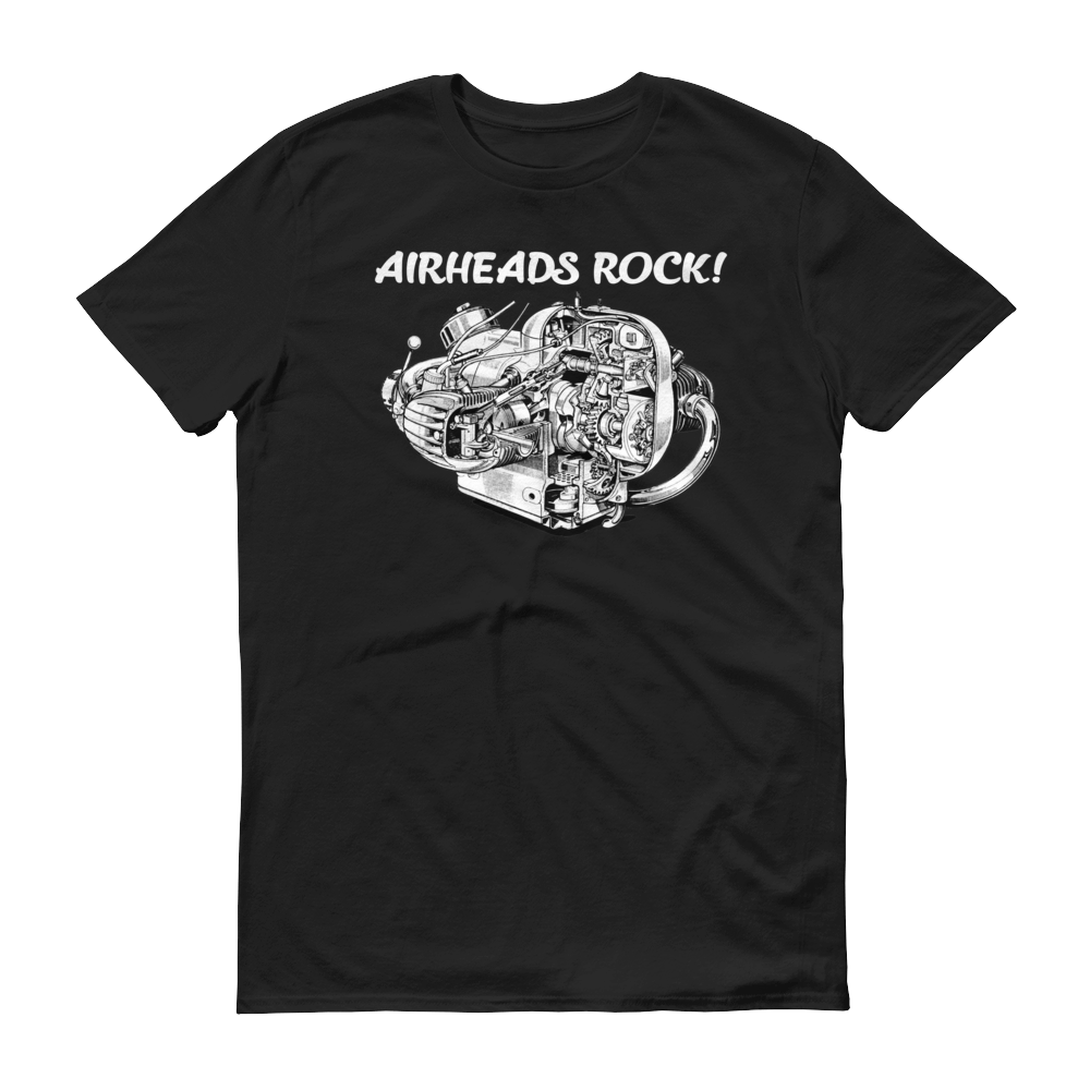 Air Heads Rock BMW Black T Shirt