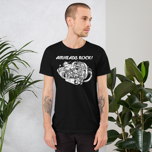 Air Heads Rock BMW Black T Shirt