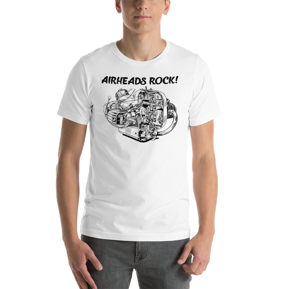 Air Heads Rock BMW White T Shirt