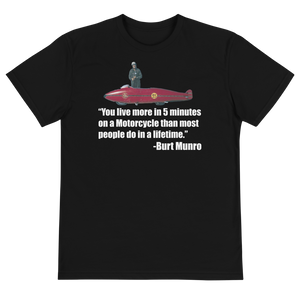 Burt Munro Motorcycle Quote Black T Shirt