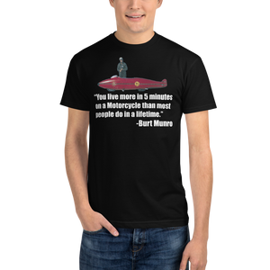 Burt Munro Motorcycle Quote Black T Shirt