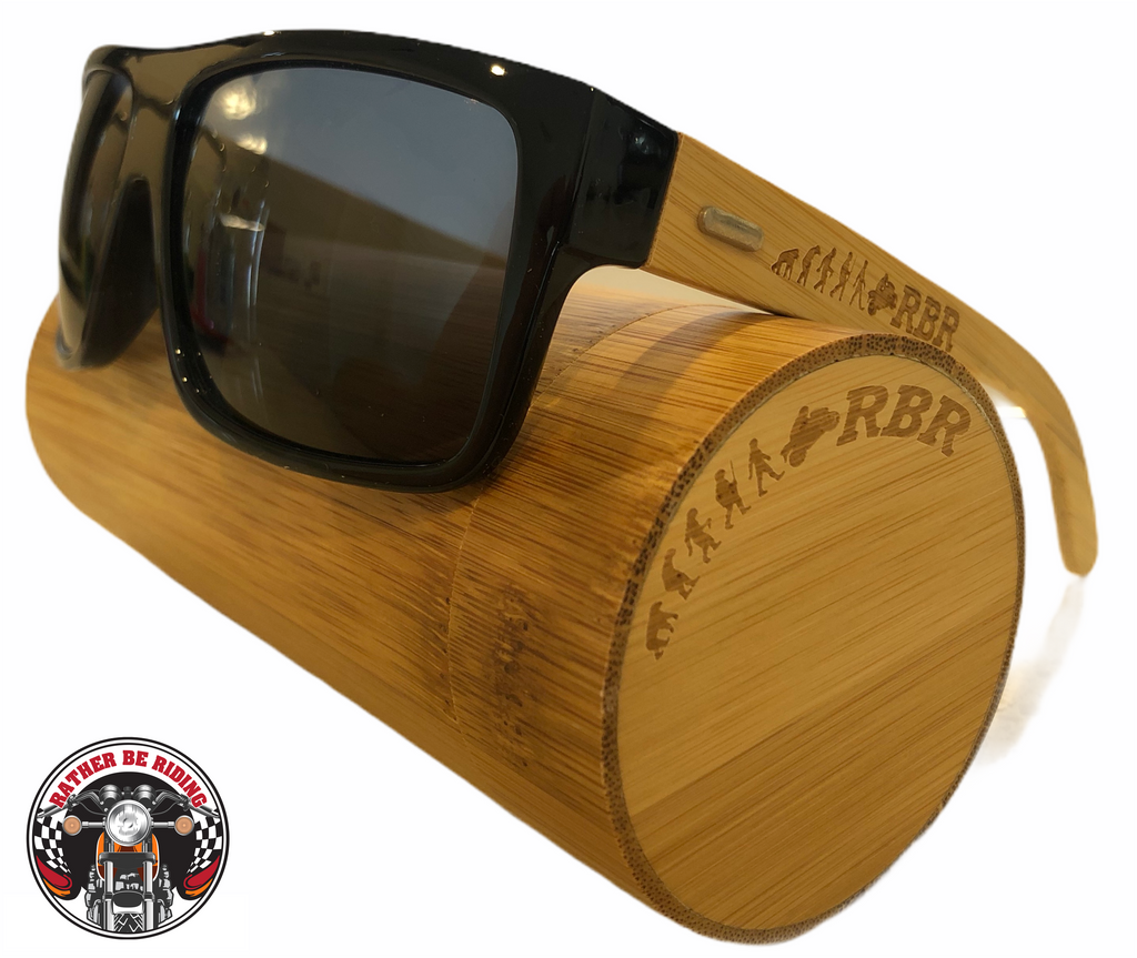 Square Oakley Style Sunglasses with Laser Printed Bamboo Arms