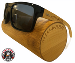 Square Oakley Style Sunglasses with Laser Printed Bamboo Arms