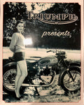 1950's Triumph Twin Motorcycle Promotional Laminated A3 Poster