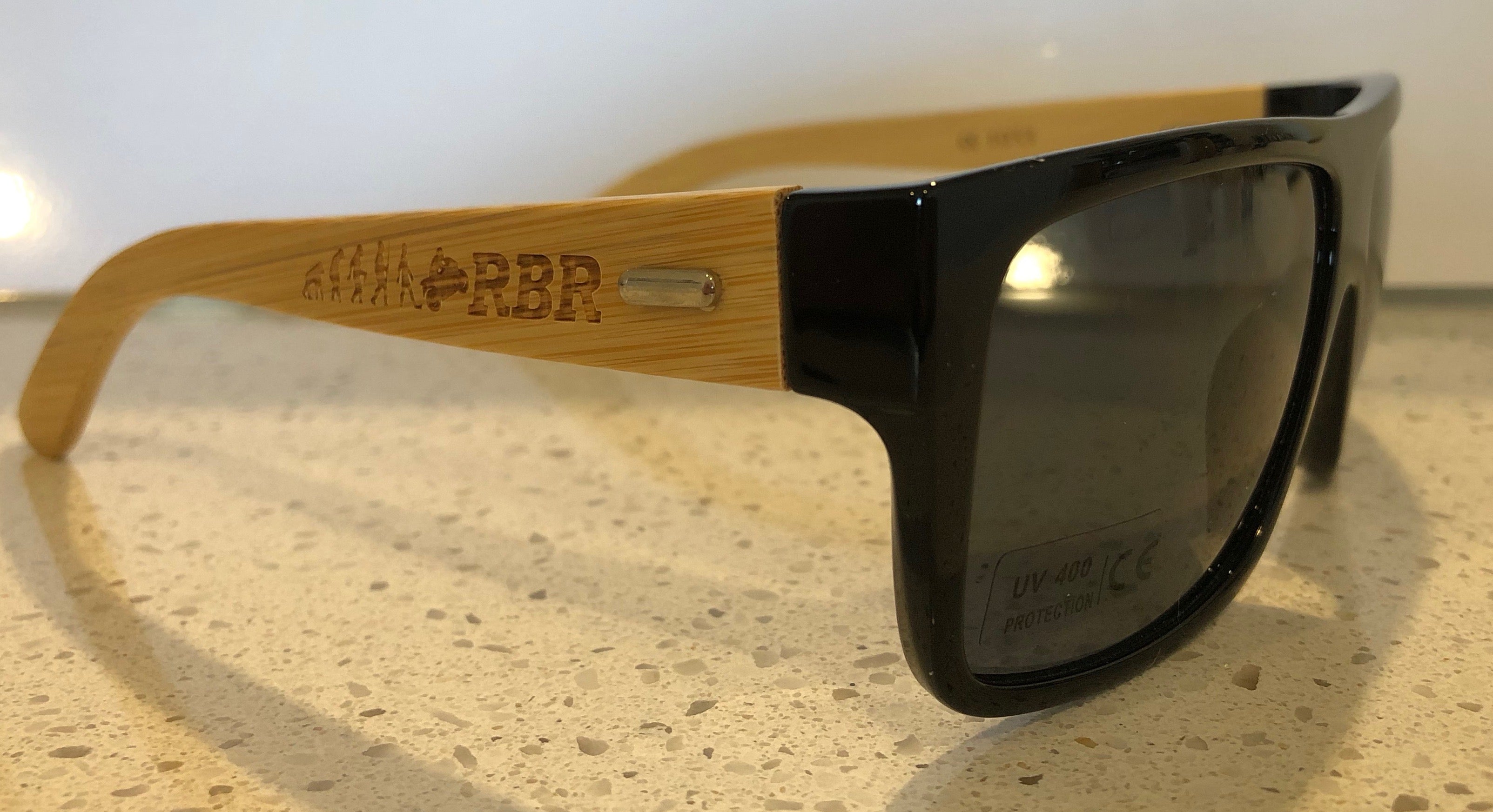Square Oakley Style Sunglasses with Laser Printed Bamboo Arms