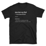 Motorcylist Definition Black T Shirt