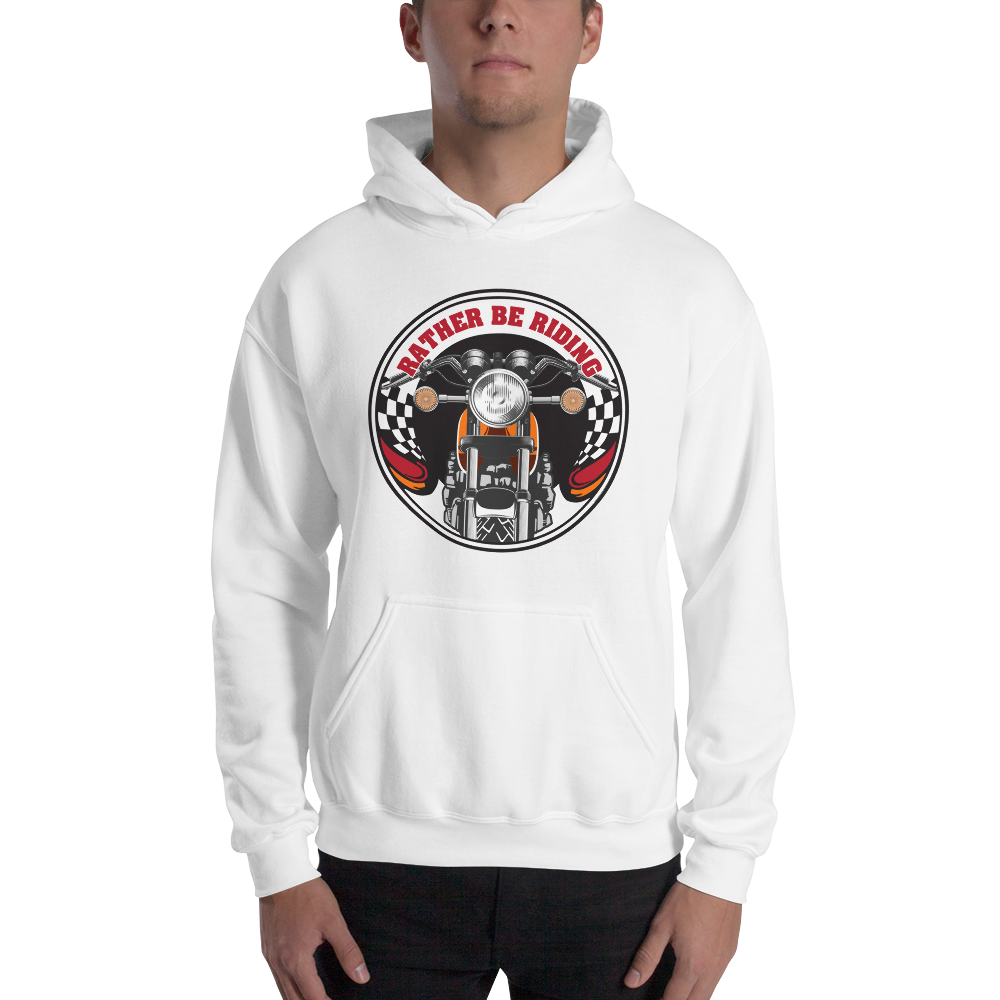 Rather Be Riding Orginal Logo White Hoodie