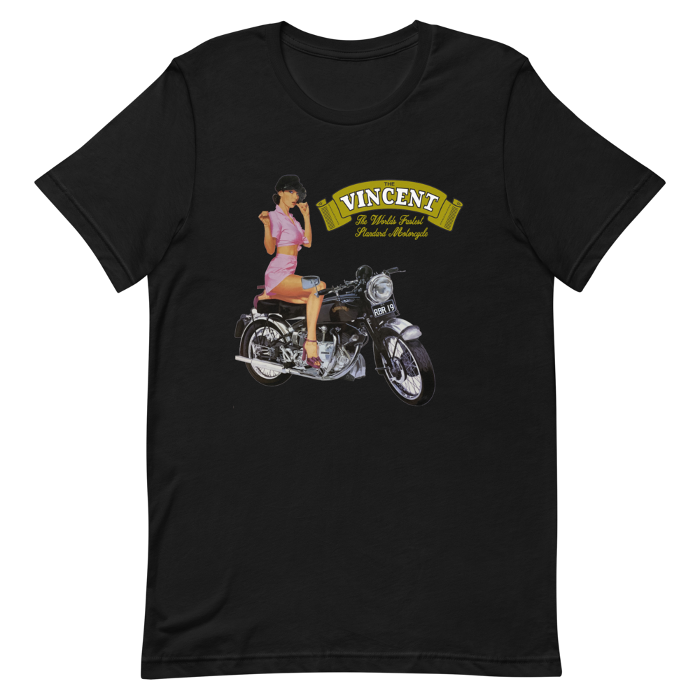 Vincent 'The Worlds Fastest Standard Motorcycle' Black T Shirt