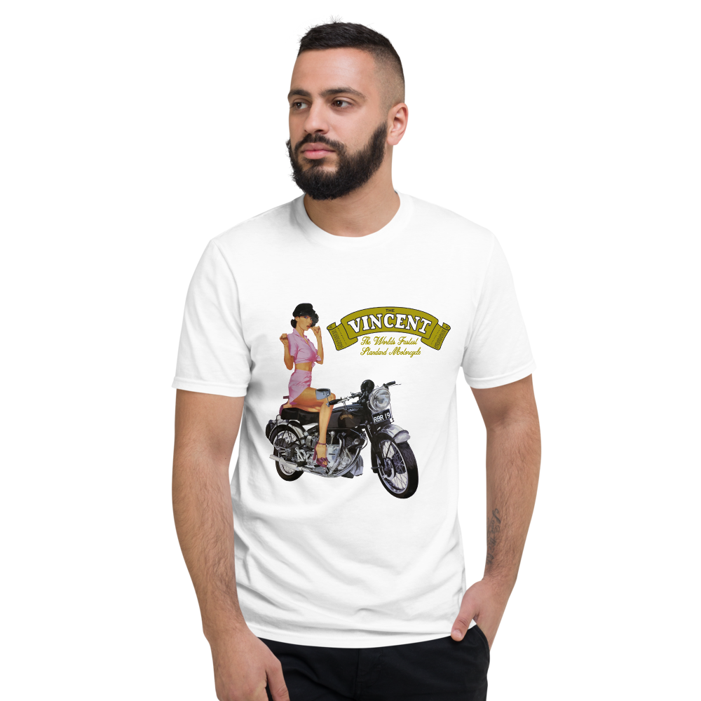 Vincent 'The Worlds Fastest Standard Motorcycle' White T Shirt