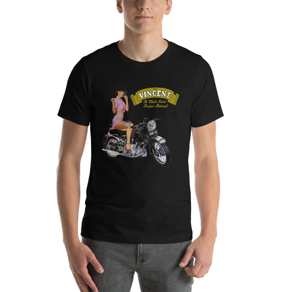 Vincent 'The Worlds Fastest Standard Motorcycle' Black T Shirt