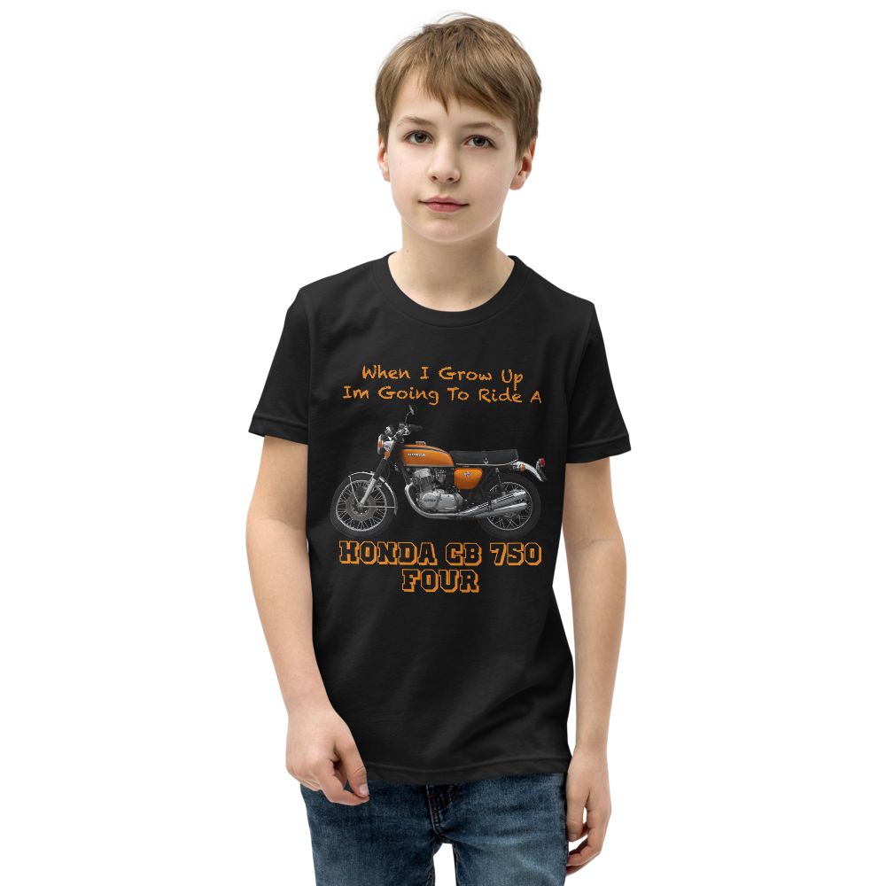 'When I Grow Up' Honda CB750 Four Kids Black T Shirt