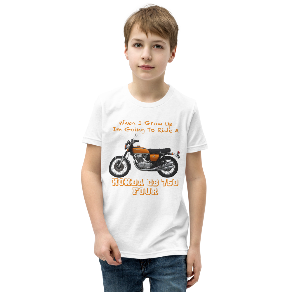 'When I Grow Up' Honda CB750 Four Kids White T Shirt
