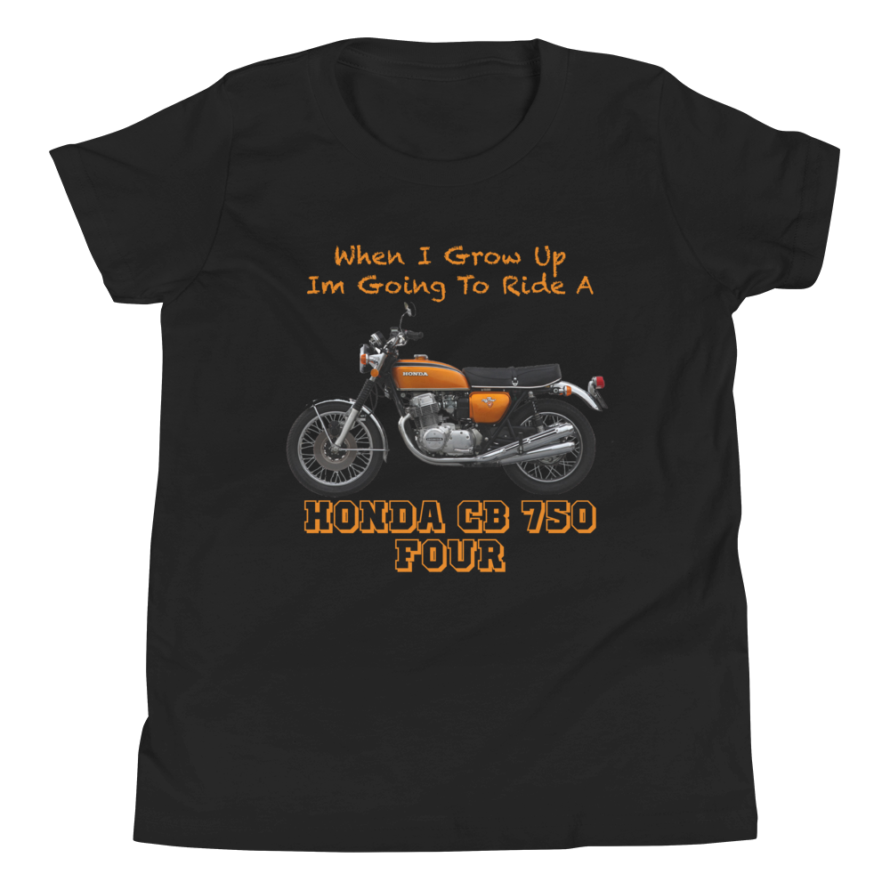 'When I Grow Up' Honda CB750 Four Kids Black T Shirt