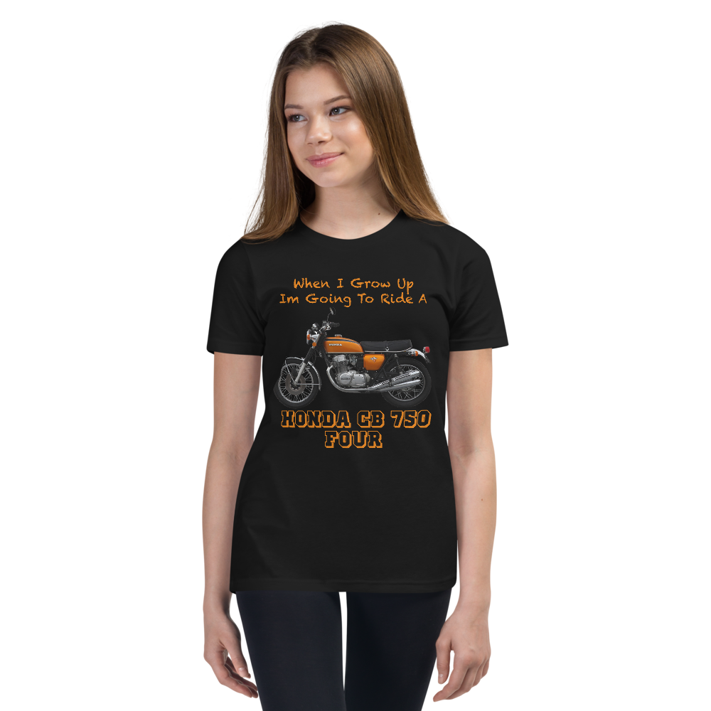 'When I Grow Up' Honda CB750 Four Kids Black T Shirt