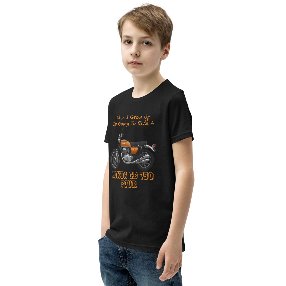 'When I Grow Up' Honda CB750 Four Kids Black T Shirt