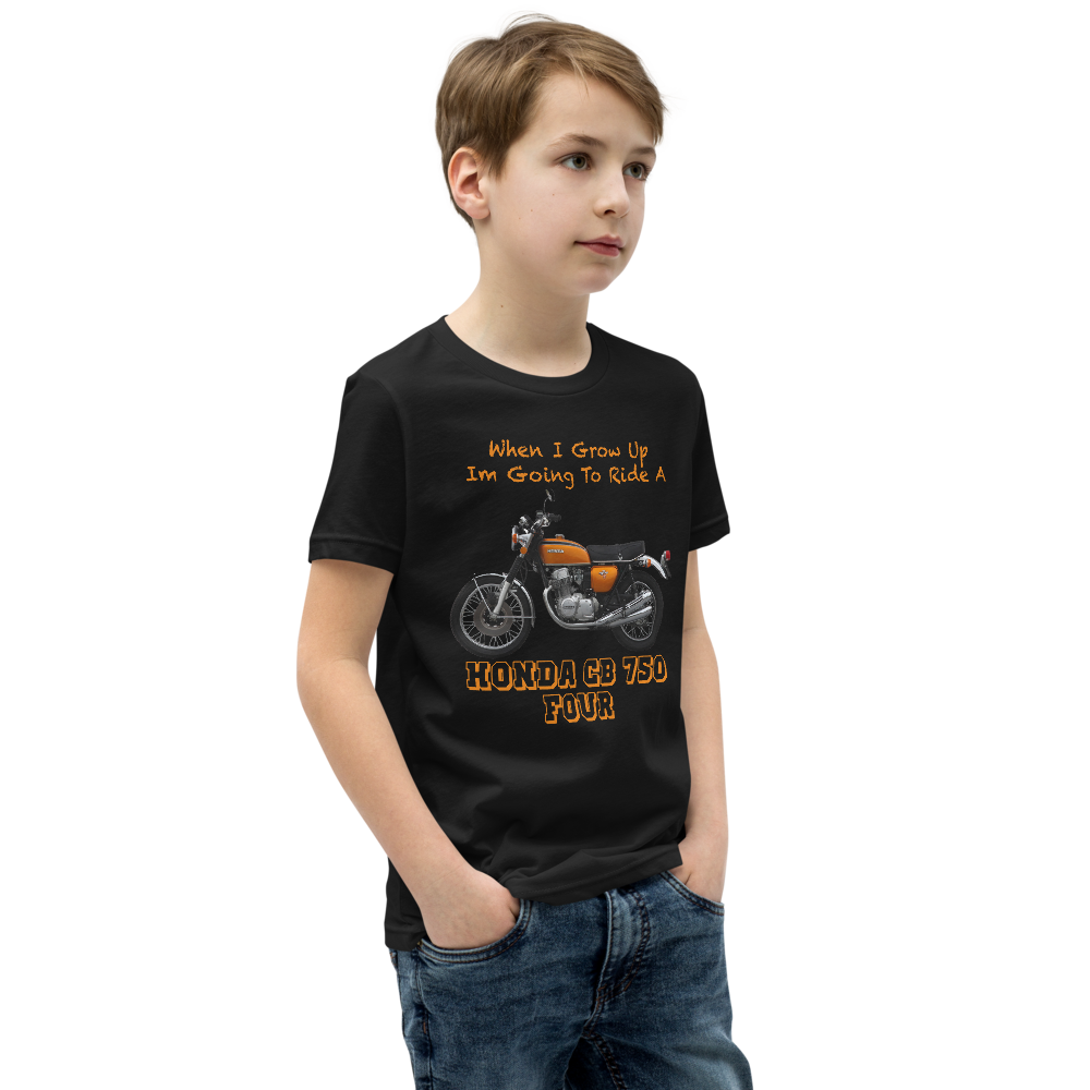 'When I Grow Up' Honda CB750 Four Kids Black T Shirt