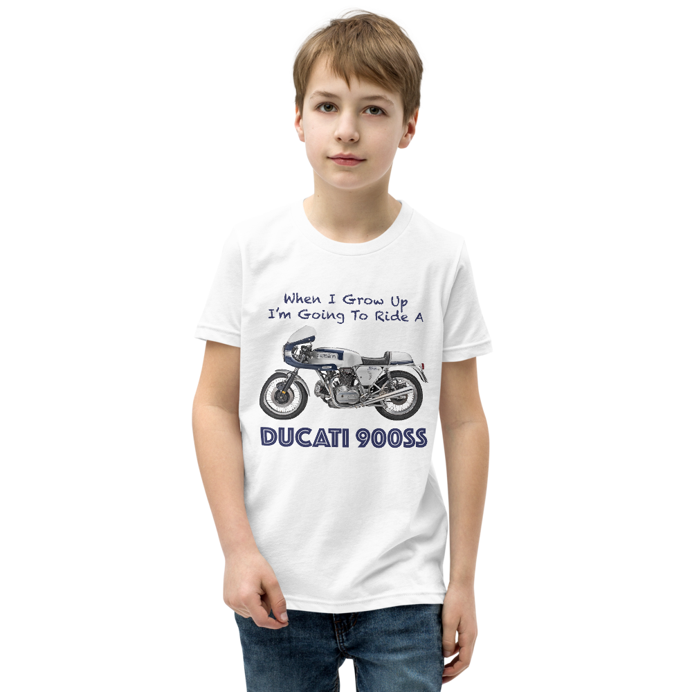 'When I Grow Up' Ducati 900SS Kids White T Shirt