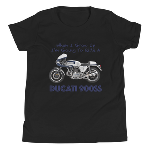 'When I Grow Up' Ducati 900SS Kids Black T Shirt