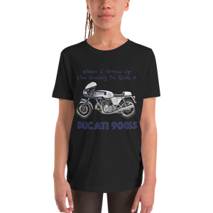 'When I Grow Up' Ducati 900SS Kids Black T Shirt