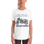 'When I Grow Up' Ducati 900SS Kids White T Shirt