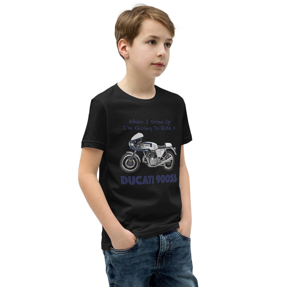 'When I Grow Up' Ducati 900SS Kids Black T Shirt