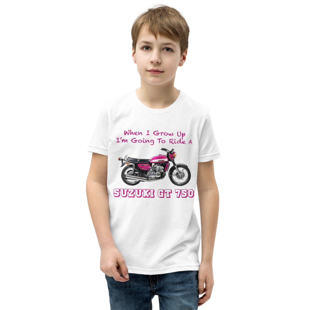 'When I Grow Up' Suzuki GT750 Kids White T Shirt