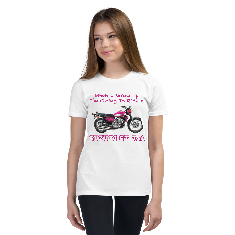 'When I Grow Up' Suzuki GT750 Kids White T Shirt