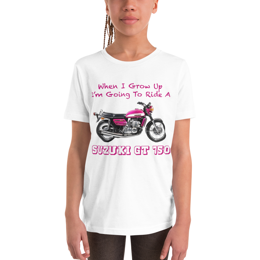 'When I Grow Up' Suzuki GT750 Kids White T Shirt