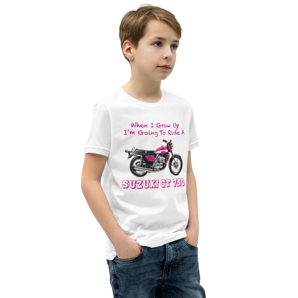'When I Grow Up' Suzuki GT750 Kids White T Shirt