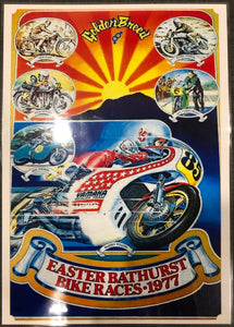 1977 Bathurst Easter Bike Races Laminated A3 Poster